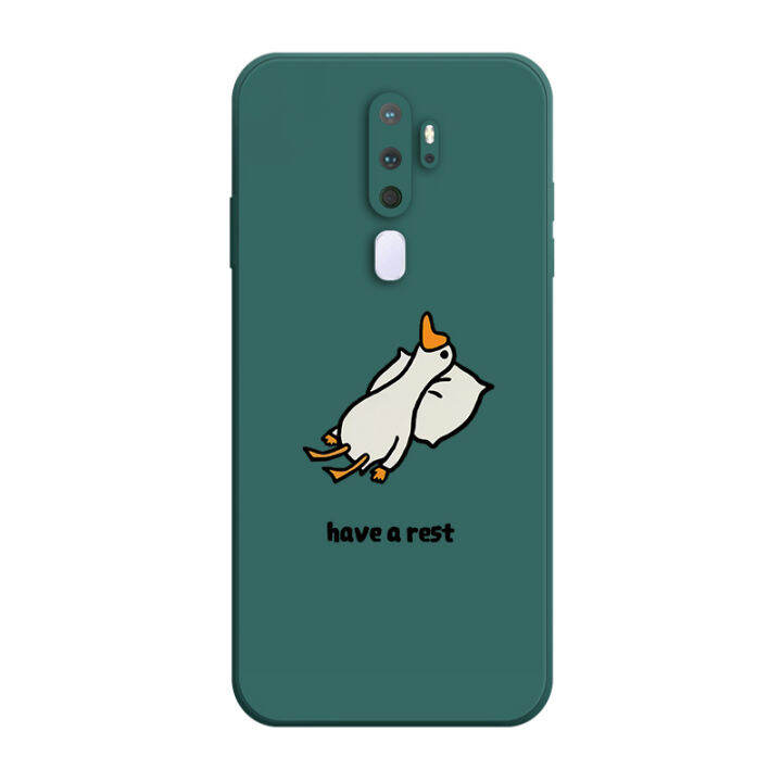 เคส-oppo-a5-2020-case-เคสการ์ตูนน่ารักเป็ดเคสซิลิโคนเหลว-flocking-ฝาครอบโทรศัพท์ป้องกัน-เคสโทรศัพท์