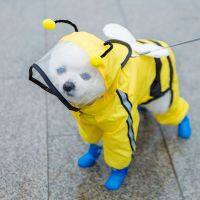 Funny Cartoon Dog Raincoat Waterproof Hoodie Rain Jacket for Pets Small Dogs Clothing Teddy Golden Retriever Shiba Inu Raincoat