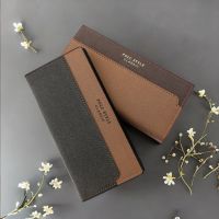 New cross-border mens wallets large capacity multi-card double color 3 fold mens long wallet Card Holders