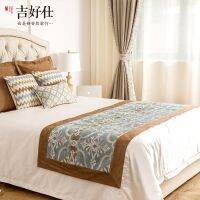 High Quality Imitation Hemp Jacquard Polyester Splice Bed Flag Towel Hotel Linen Table Runner Dining Home Decor