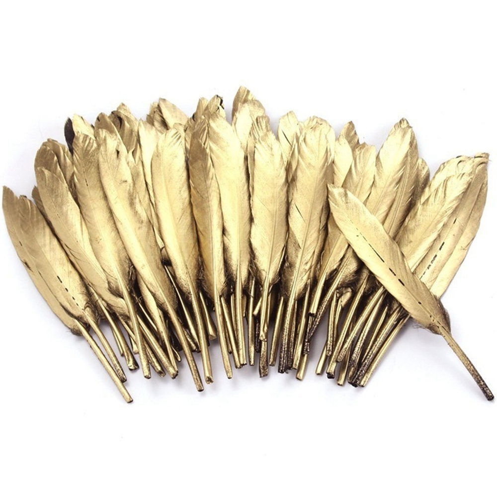 10/20/30pcs Gold Plated Feathers 4-6 inches for Christmas & Wedding  Party Decor 