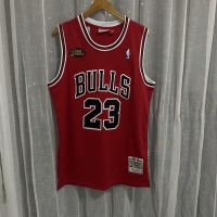 High qual NBA͛ Bulls Retro Jersey Number 23 Championship Mesh Embroidered Basketball Suit Vest Mens And Womens Red