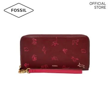 Fossil | Bags | Fossil Purse Shoulder Bag Red Leather Zipper Close |  Poshmark