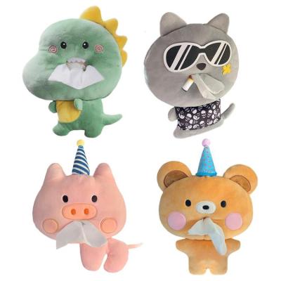 Plush Animal Tissue Holder Soft Plush Car Tissue Holders Multifunctional Universal Car Tissue Holder Case Creative Animal Tissue Paper Dispenser for Home Nursery and Car accepted