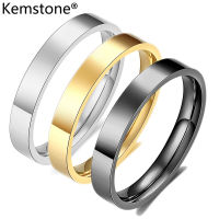 Kemstone 316L สแตนเลสแหวนเหล็กสีดำเงินแหวนเครื่องประดับชุบทองสำหรับผู้ชายผู้หญิงขนาด3-10