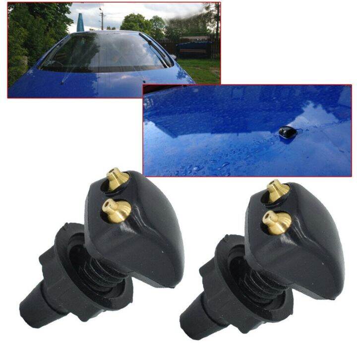 Windshield Washer Nozzle Antiwear Dual Holes ABS Plastic Black Wiper