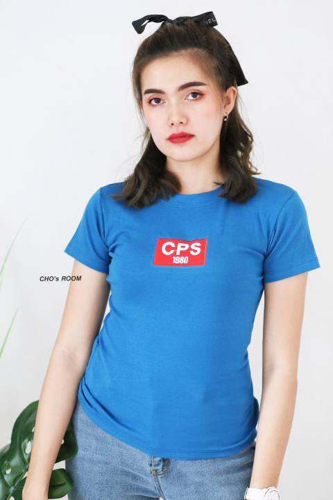 เสื้อยืดรัดรูป-cps-1980-ผ้าบุ้ง-ฟรีไซส์-รอบอก-32-36-เหมาะสำหรับสาวไซส์เล็ก