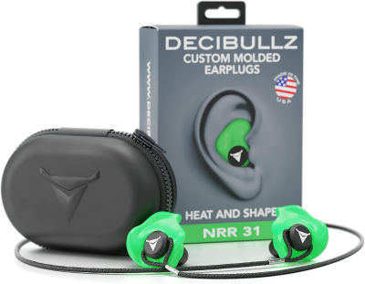Decibullz Custom Molded Earplugs Pro Pack (Green) Bundle