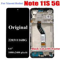 Asal 6.6 "LCD untuk Xiaomi Redmi Nota 11S 5G Paparan Skrin ชุดเครื่องดิจิไทเซอร์แผงเซ็นเซอร์ Bingkai Efon Pantalla