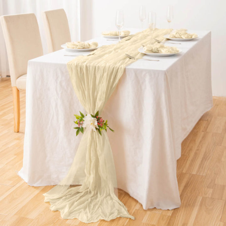 6แพ็คผ้าปูโต๊ะผ้าชีสผ้าปูโต๊ะช่อดอกไม้ประดับสีเขียวแบบชนบทผ้าปูโต๊ะ35-x120-ผ้าปูโต๊ะผ้าก๊อซผ้าก๊อซผ้าปูโต๊ะ-boho-สำหรับงานแต่งงาน