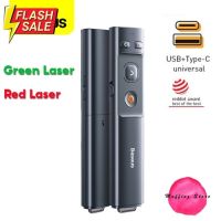 ถูกจริง/ส่งไวBaseus รีโมทพรีเซนไร้สาย แดง-เขียว Type-C + USB Wireless Remote Control Presentation Laser Pointer PPT #รีโมท  #รีโมททีวี   #รีโมทแอร์ #รีโมด