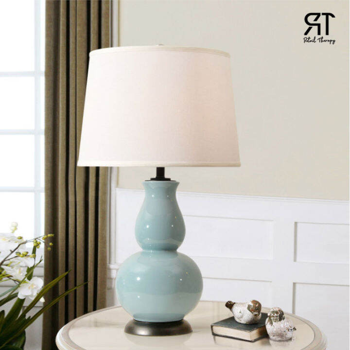 Alps Ceramic with Fabric Shade Desk Gourd Lamp Table lamp Bedside Table ...