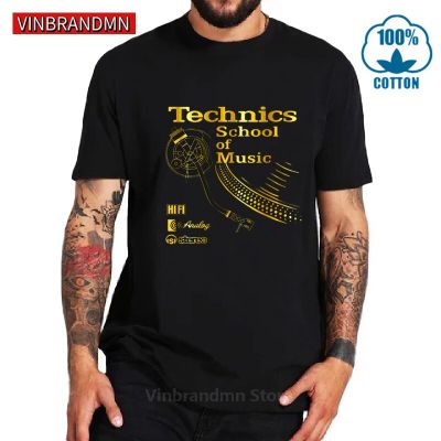 Classic Retro Deejay Shirt Long Play Tshirt Technics School Of Music T Shirt Men Vintage Dj Music T-Shirts 2020 Hot Fashion Tops 【Size S-4XL-5XL-6XL】