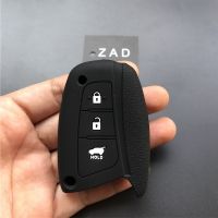 lujie 12 color Silicone rubber car Key Case Cover For Hyundai SantaFe IX45 Genesis Equus 3 Buttons car key