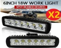 X2 เเพ็คคู่ สุดคุ้ม !! LED SPOT BEAM 30 Degree ไฟสปอร์ตไลท์ ไฟหน้ารถ ไฟท้าย สว่างมาก 18 Watt 12V-24V สำหรับรถยนต์ มอเตอร์ไซต์ บิ๊กไบท์ ออฟโรด เเสงขาว งานพรีเมี่ยม ขนาด 6 นิ้ว จำนวน 2 ชิ้น