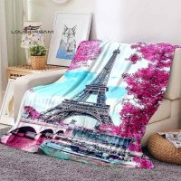 2023 Eiffel tower Blanket Fashion landscape Flannel Blanket Bed Throw Soft 3D Printed Bedspread Coverlet Sofa Gift Travel Camping