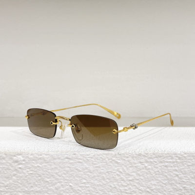 New Chrome Style CH5011 Rimless Rectangular Small Sunglasses nd Designer Top Quality Metal Frame Pilis Sun glasses Women Men