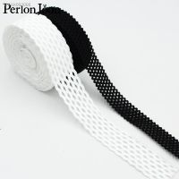 ☽❁ 5 yards/lot Black and White Prismatic Mesh Borderless Elastic Band Lace Sewing Headband and Clothing Accessories SG006