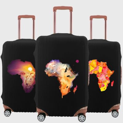 Africa Map Luggage Cover Elastic Protective Cover Removeable Protective Cover Dust-proof Suitable for 18-32 Inch Travel Suitcase