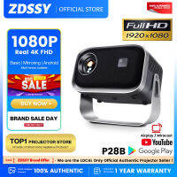 ZDSSY โปรเจคเตอร์ LED แบบพกพาโปรเจคเตอร์โปรเจคเตอร์โฟกัสไฟฟ้า1080P FHD โปรเจคเตอร์กลางแจ้งพร้อมแอนดรอยด์9.0 5G WiFi และบลูทูธ15000ลูเมน ± 45 ° แก้ไขหลักภาพโปรเจ็คเตอร์ขนาดเล็กโฮมเธียเตอร์ P28B รุ่นล่าสุด