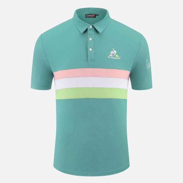 lecoqsportif-เสื้อโปโลลดราคาแบบแห้งเร็วสวมใส่สบายในช่วงซัมเมอร์