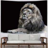 Lion Tapestry 3D พิมพ์ African King สัตว์สีดำแขวนผนังสำหรับห้องนอนห้องนั่งเล่น Dorm Home Decor แขวนผนังตกแต่ง Room Decor ผ้า (สามขนาดให้เลือก)