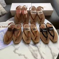 【high quality】original CHLOÉˉflip-flops womens spring 2022 new flip-flops flat Roman shoes women wear sandals and slippers large size summer new style womens shoes slippers for women slides outside wear sandals for women