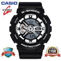 ต้นฉบับ G- Shock GA110 ผู้ชายกีฬานาฬิกาคู่แสดงเวลา 200 เมตรกันน้ำกันกระแทกและกันน้ำเวลาโลก LED อัตโนมัติแสงข้อมือกีฬานาฬิกาพร้อมรับประกัน 2 ปี GA-110BW-1AER (พร้อมสต็อก)