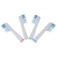 ❃✗ 4pcs Dual Clean Electric Toothbrush Head Professional Care Rotary Type Dental Cleaning Tools Double Head Replacement Brush Heads