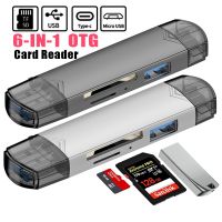 6 in1 OTG Card Reader USB 3.0 To Type C Micro USB Adapter Flash Drive Smart Memory Card Reader TF Camera Mini SD Cardreader