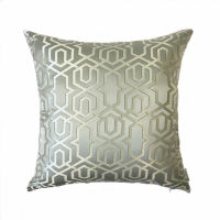 Contemporary Geometric Gray Pillow Case Jacquard Woven Modern Cushion Cover Home Indoor Interior Decorative Gift 45 x 45cm