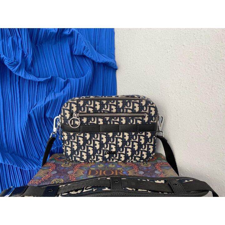 P DIOR Dior SAFARI messenger bag CD embroidered knitted camera bag