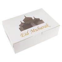 【สต๊อกพร้อม】งานปาร์ตี้เทศกาลการจัดคัพเค้กบรรจุภัณฑ์กล่องอาหาร Eid Mubarak