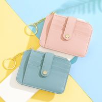 Hot Brand Soft Leather Mini Women Card Holder Cute Credit ID Card Holders Zipper Slim Wallet Case Change Coin Purse Keychain
