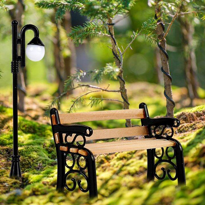 wooden-park-bench-street-lamp-micro-landscape-figurines-doll-house-furniture-miniature-decors-toy-diy-craft-for-home-decoration