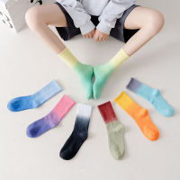 Gradient Sport Socks Fitness Knee-High Cotton Running Breathable Winter Gym Yoga Socks Workout Training Outdoor Socks Female