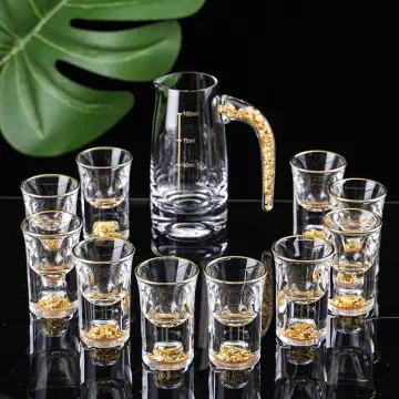 Gold Foil Liquor Crystal Glass 