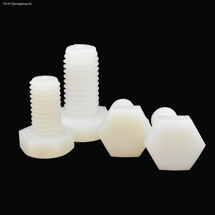 1-5-10-50x-m3-m4-m5-m6-m8-m10-m12-m14-m16-din933-high-quality-white-nylon-plastic-insulated-external-hex-hexagon-head-bolt-screw