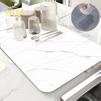 Quickly Dry Super Absorbent Marble Rug Bar Dish Drying Multipurpose Drain Hide Stain Rubber Placemat