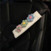 1pc Styling Soft Plush Flowers Car Seat Belt Cover Shoulder Strap Harness Small Fresh Flower Car Safety Belt Shoulder Protector Seat Covers