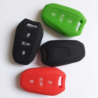 dvvbgfrdt Silicone Soft Remote Key Cover For Peugeot 508 408 2008 107 207 407 307 4008 3008 208 308 RCZ 3 Button Car Key