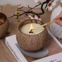 【CW】Coconut Shell Scented Candle Cup With Soy Wax Creative Restaurant Container Home Decoration Nordic Simple