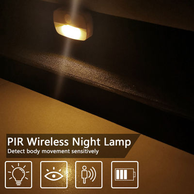 LED Night Light Wireless PIR Motion Sensor Light Battery Operated Wireless Wall Lamp Corridor Closet LED Cabinet Door Light Lamp