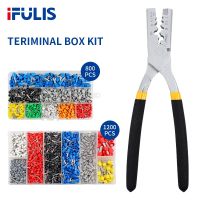 （Conbo metals） PZ0.25 2.5 Crimp Terminal Set ขั้วต่อสายไฟ Ferrule Crimper Plier Crimping Tool 1200Pcs 800PCS Tube Terminal Kit