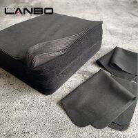 LANBO 100 pcs High quality black color 15*17cm Microfiber Glasses Cleaning Cloth For Lens Phone Screen Cleaning Wipes Lens Cleaners