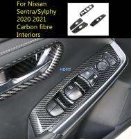 For Nissan SentraSylphy 2020 2021 Carbon fibre Interior Window Lift Button Rear Air AC Vent Glove Box Cover Trim Accessories