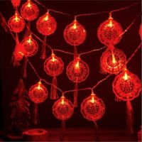 2022 CNY Decorate String Lights Red Lantern for Chinese New Year Powered by AA Battery DIY Festive Décor 新年灯笼装饰灯