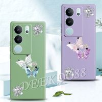 เคส2023ใหม่ซิลิโคนเคสนิ่ม TPU 5G V29 VIVO มีผีเสื้อน่ารักเป็นประกายฝาครอบโทรศัพท์สำหรับ VivoV29