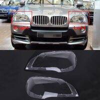 ไฟหน้ารถกระจกไฟหน้ารถโป๊ะไฟแบบโปร่งใสฝาครอบไฟหน้าแบบ E70สำหรับ BMW E70 X5 2007-2013