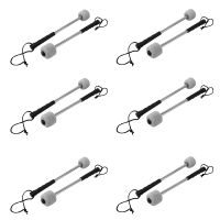 12Pcs Bass Drum Mallet Felt Head Percussion Mallets Timpani Sticks with Stainless Steel Handle,White